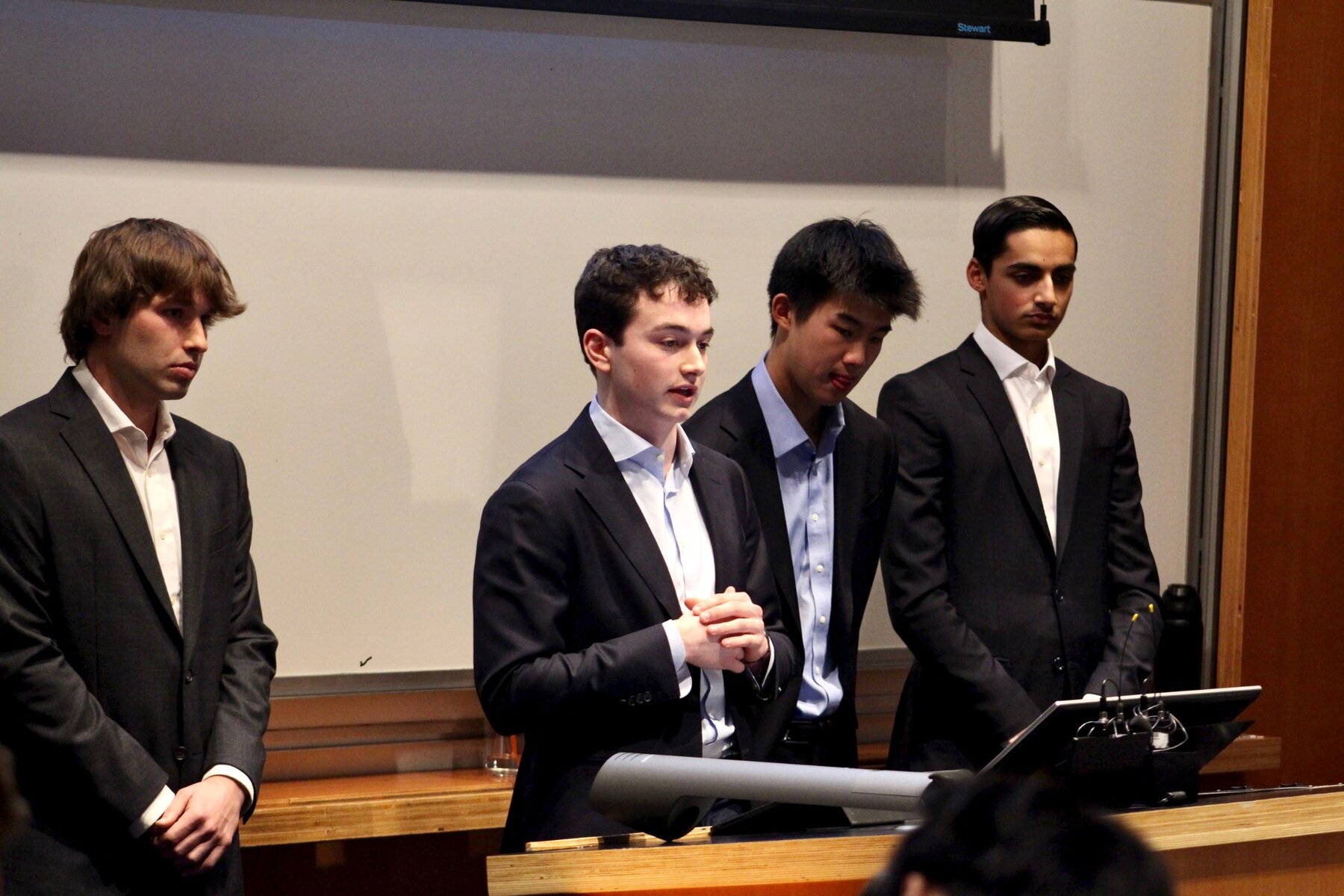 Luke presenting an investment pitch to the Weatherhead Fund general body